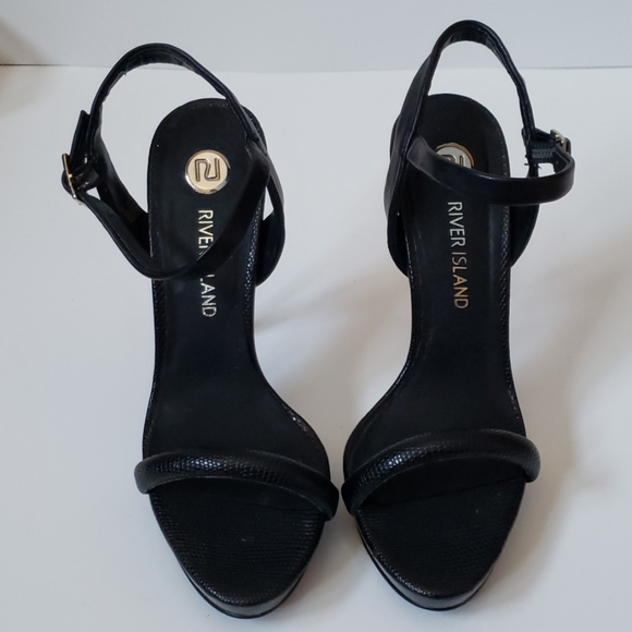 RIVER ISLAND BLACK HIGH HEEL US SIZE 6 - 6.5 - Picture 2 of 6